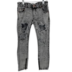 One X OneTeaspoon Trashed Free Birds Distressed Zipped Ankle Women's Jeans 22